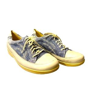 Waldlaufer Silver Blue Walking Shoes Lace-Up Size 7.5